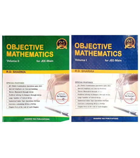 R D Sharma Objective Mathematics For JEE Main Set Of 2 Volume | Latest Edition